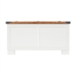 Pemberly Row Farmhouse Coffee Table with Hinged Lift Top & Storage in White/Oak