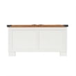 Pemberly Row Farmhouse Coffee Table with Hinged Lift Top & Storage in White/Oak