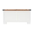 Pemberly Row Farmhouse Coffee Table with Hinged Lift Top & Storage in White/Oak