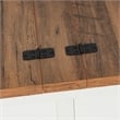 Pemberly Row Farmhouse Coffee Table with Hinged Lift Top & Storage in White/Oak