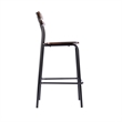 Pemberly Row Set of 2 Solid Wood Bar Stools with Black Frames in Antique Copper