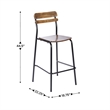 Pemberly Row Set of 2 Solid Wood Bar Stools with Black Frames in Antique Copper