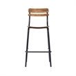 Pemberly Row Set of 2 Solid Wood Bar Stools with Black Frames in Antique Copper