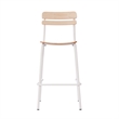 Pemberly Row Set of 2 Solid Wood Bar Stools with White Frames in Antique White