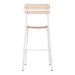 Pemberly Row Set of 2 Solid Wood Bar Stools with White Frames in Antique White