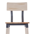 Pemberly Row Set of 2 Rustic Antique White Industrial Wood Dining Barstools