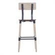 Pemberly Row Set of 2 Rustic Antique White Industrial Wood Dining Barstools