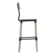 Pemberly Row Set of 2 Rustic Antique White Industrial Wood Dining Barstools