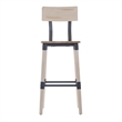 Pemberly Row Set of 2 Rustic Antique White Industrial Wood Dining Barstools