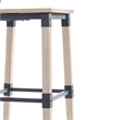 Pemberly Row Set of 2 Rustic Antique White Industrial Wood Dining Barstools