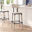 Pemberly Row Set of 2 Rustic Antique White Industrial Wood Dining Barstools