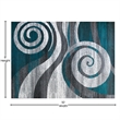 Pemberly Row Modern Swirl Design 8' x 10' Area Rug in Turquoise White and Gray