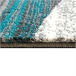 Pemberly Row Modern Swirl Design 8' x 10' Area Rug in Turquoise White and Gray