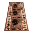 Pemberly Row Mother Bear with 2 Cubs 2' x 7' Indoor Area Rug in Brown