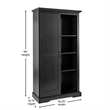 Pemberly Row Farmhouse Storage Cabinet with Shelves & Sliding Barn Door in Black