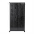 Pemberly Row Farmhouse Storage Cabinet with Shelves & Sliding Barn Door in Black