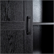 Pemberly Row Farmhouse Storage Cabinet with Shelves & Sliding Barn Door in Black