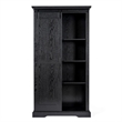 Pemberly Row Farmhouse Storage Cabinet with Shelves & Sliding Barn Door in Black