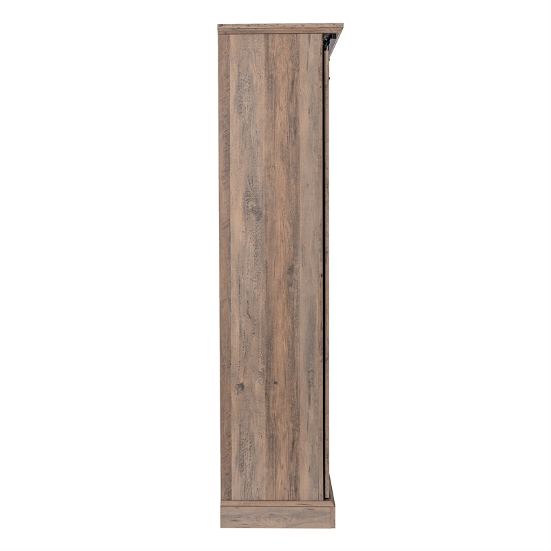 Pemberly Row Storage Cabinet with Shelves & Sliding Barn Door in Gray Wash