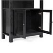 Pemberly Row 3 Tier Storage Cabinet Bookshelf with Glass Doors in Black