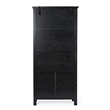 Pemberly Row 3 Tier Storage Cabinet Bookshelf with Glass Doors in Black
