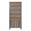 Pemberly Row 3 Tier Storage Cabinet Bookshelf with Glass Doors in Gray Wash