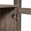 Pemberly Row 3 Tier Storage Cabinet Bookshelf with Glass Doors in Gray Wash