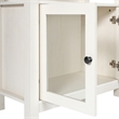Pemberly Row 3 Tier Storage Cabinet Bookshelf with Glass Doors in White