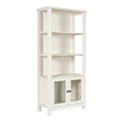Pemberly Row 3 Tier Storage Cabinet Bookshelf with Glass Doors in White