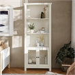 Pemberly Row 3 Tier Storage Cabinet Bookshelf with Glass Doors in White
