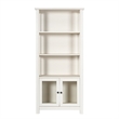Pemberly Row 3 Tier Storage Cabinet Bookshelf with Glass Doors in White
