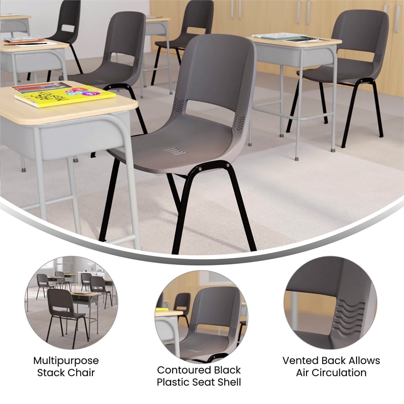 Pemberly Row Gray Ergonomic 16