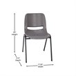 Pemberly Row Gray Ergonomic 16