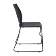Pemberly Row Plastic Stack Chair with Steel Sled Base in Black