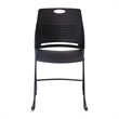 Pemberly Row Plastic Stack Chair with Steel Sled Base in Black