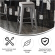 Pemberly Row All-Weather Silver Backless Bar Stools with Gray Seat Set of 4
