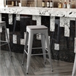 Pemberly Row All-Weather Silver Backless Bar Stools with Gray Seat Set of 4
