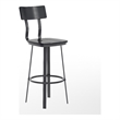 Pemberly Row Black Restaurant Barstool with Wood Seat and Back in Black