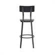 Pemberly Row Black Restaurant Barstool with Wood Seat and Back in Black