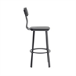 Pemberly Row Black Restaurant Barstool with Wood Seat and Back in Black