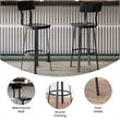 Pemberly Row Black Restaurant Barstool with Wood Seat and Back in Black