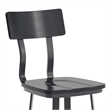 Pemberly Row Black Restaurant Barstool with Wood Seat and Back in Black