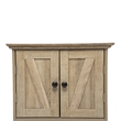 Pemberly Row Wall Mount Medicine Cabinet with Shelf & Dual Doors in Brown
