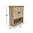 Pemberly Row Wall Mount Medicine Cabinet with Shelf & Dual Doors in Brown