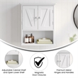 Pemberly Row Wall Mount Medicine Cabinet with Shelf & Dual Doors in White