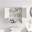 Pemberly Row Wall Mount Medicine Cabinet with Shelf & Dual Doors in White