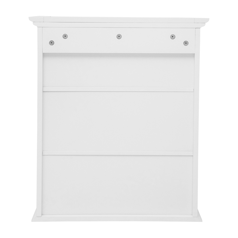Pemberly Row Wall Mount Medicine Cabinet with Shelf & Dual Doors in White