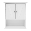 Pemberly Row Wall Mount Medicine Cabinet with Shelf & Dual Doors in White