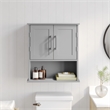 Pemberly Row Bathroom Wall Mount Medicine Cabinet with Magnetic Doors in Gray