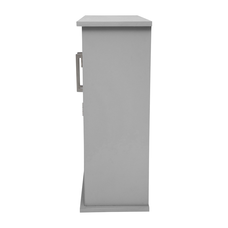 Pemberly Row Bathroom Wall Mount Medicine Cabinet with Magnetic Doors in Gray